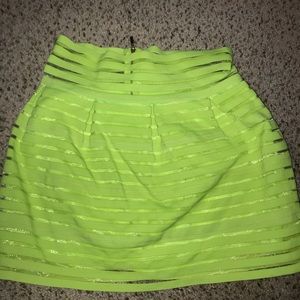 Bright yellow mini skirt
